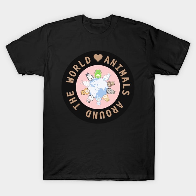 animals around the world T-Shirt by ainelovia